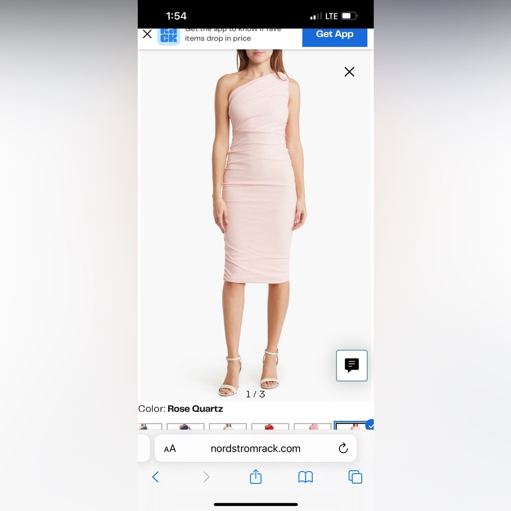NWT Pink one shoulder dress size medium